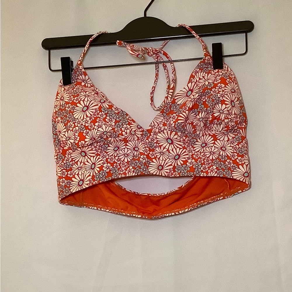🔥Forever 21 Orange and Pink Bikini Top
